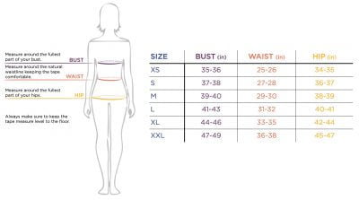 LIBAERTY Workwear Size Chart